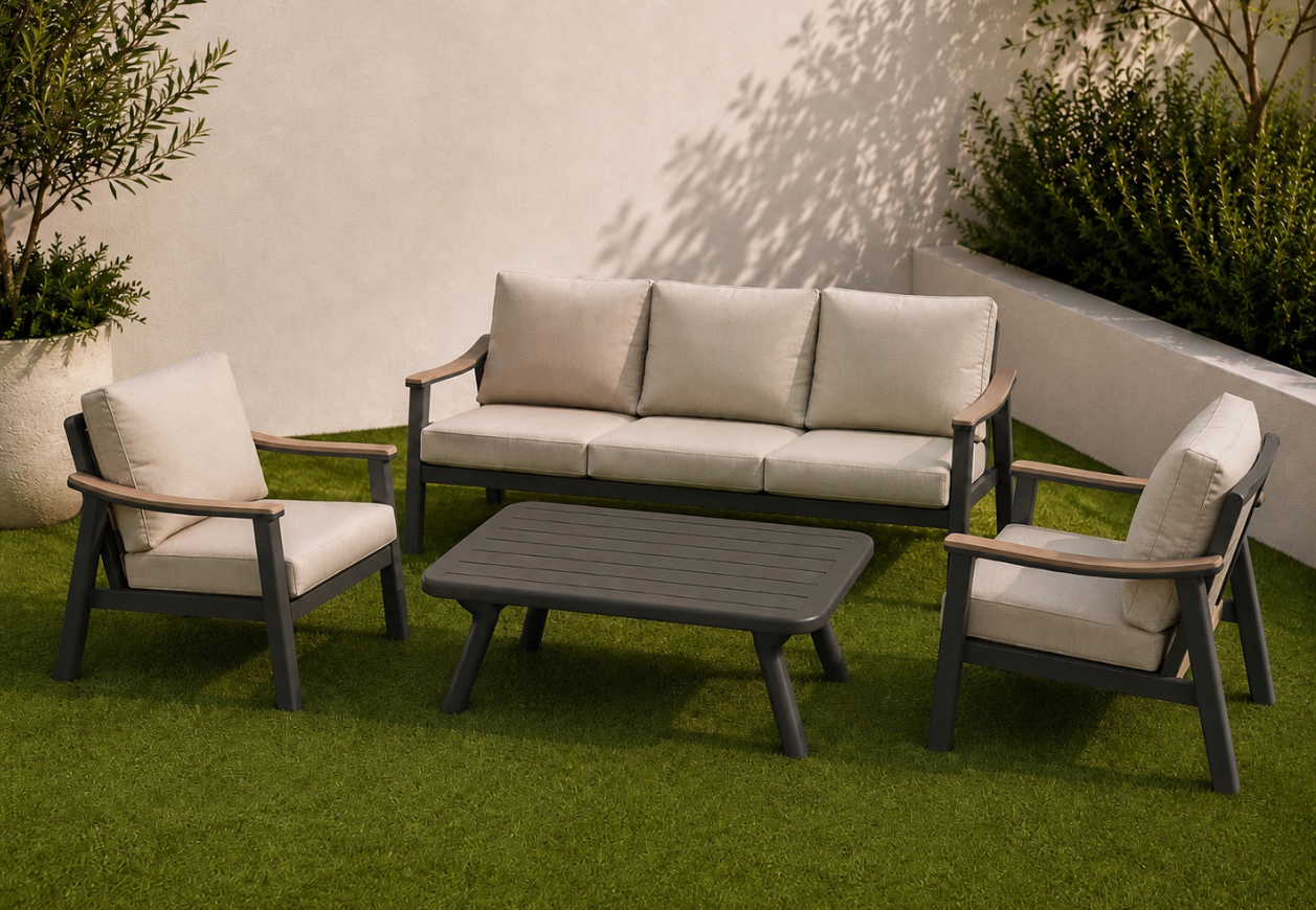 KOZ-ATL BLACK 3+1+1+COFFEE TABLE