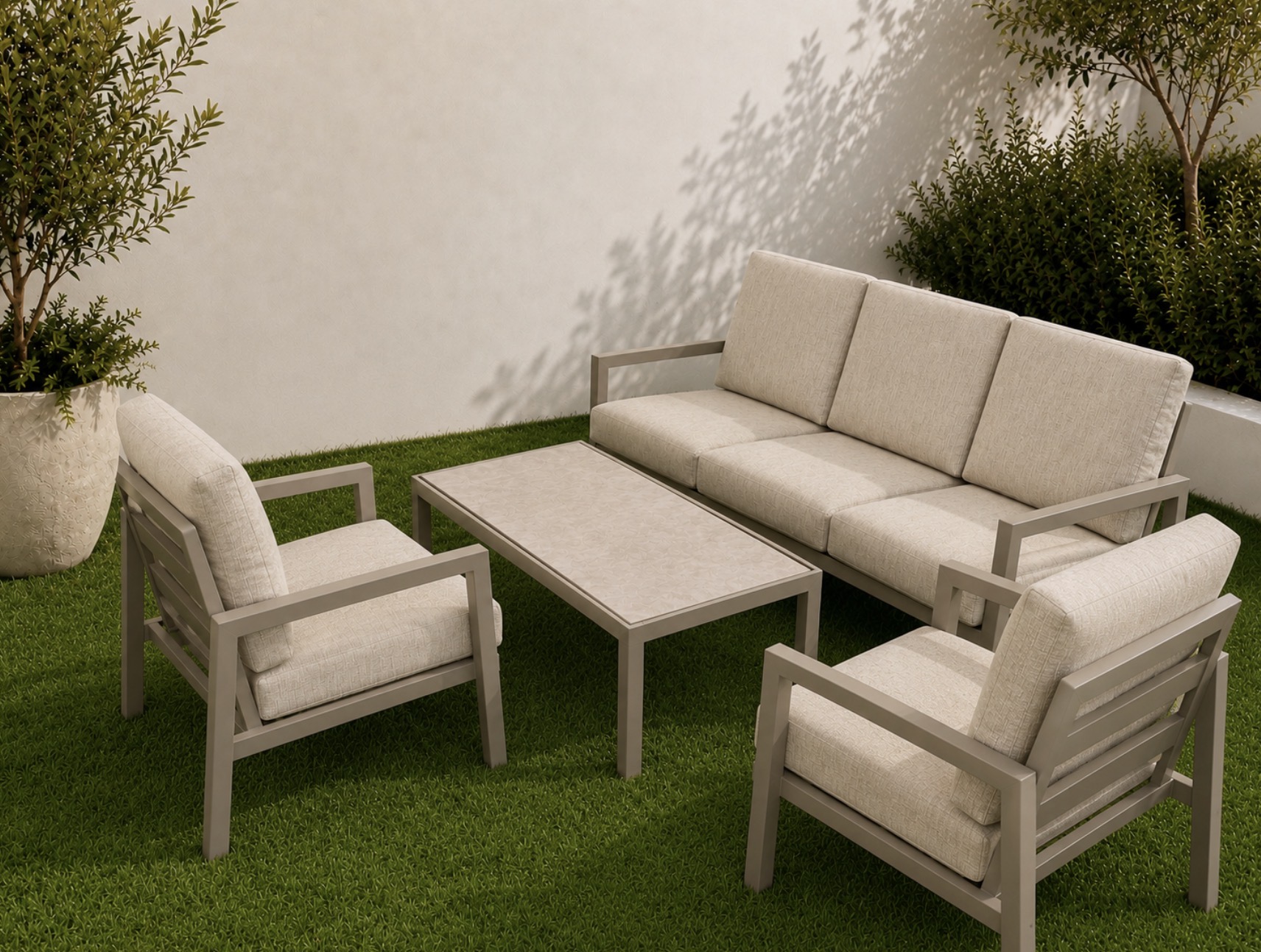ATL-GARDA 3+1+1+COFFEE TABLE KHAKI